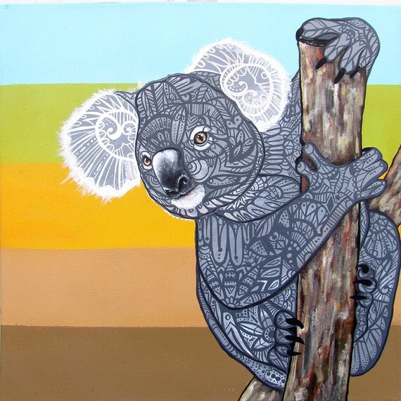 Koala Zentangle Art Print