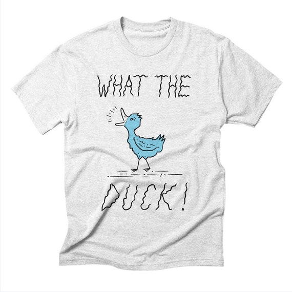 WHAT THE DUCK! - Triblend Mens / Womens - Heather White - T-shirt / Tee - iOTA iLLUSTRATiON