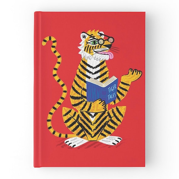 Tiger Tales - Red Hardcover Office Journal book - Ruled Line - iOTA iLLUSTRATION