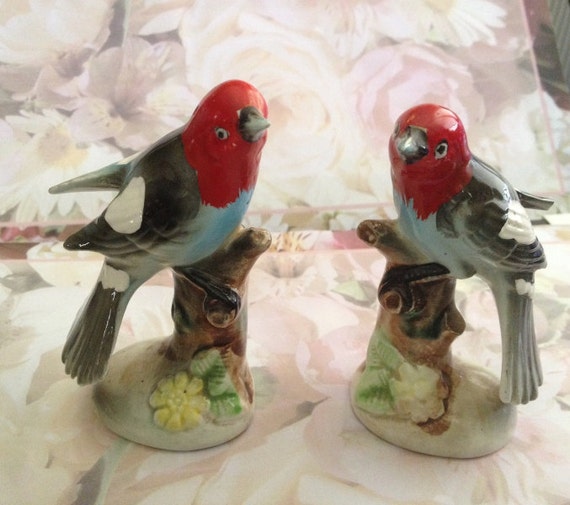 Bird Salt and Pepper Shaker Woodpecker Ceramic Collectibles