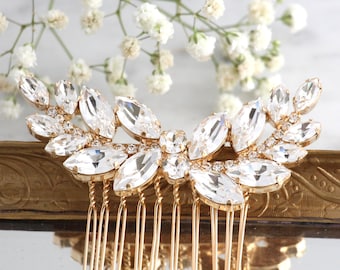 Bridal Hair Comb,Swarovski Hair Comb,Rhinestone Hair Comb,Bridal Hair Accessories,Rose Gold Hair Comb,Bridal Silver Hair Comb,Bridal Jewelry