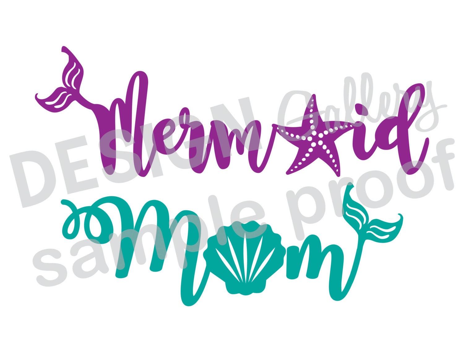 Download Mermaid Mom JPG png & SVG DXF cut file Digital seashell