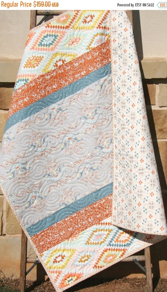 Aztec Baby Quilt Tribal Bedding Modern by SunnysideDesigns2