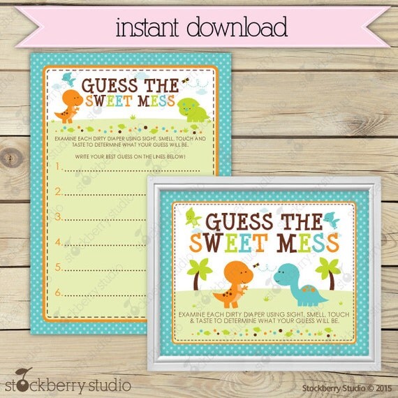 73 New baby shower game guess the item 563 Baby Shower Guess The Sweet Mess Game Printable   Boy Baby Shower   