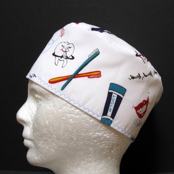 Mens Dental Scrub Hat Surgical Cap or Skull Cap for Dentists