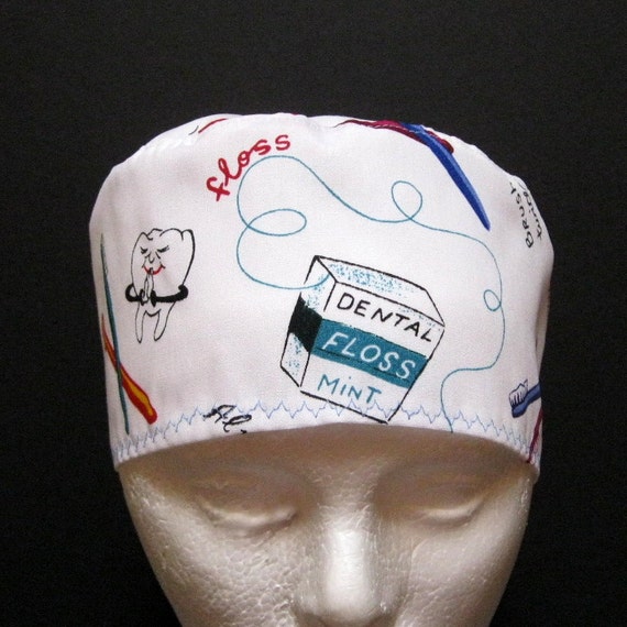 Mens Dental Scrub Hat Surgical Cap or Skull Cap by ScrubHatStore