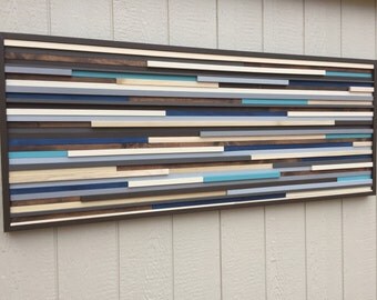 Wall Art - Wood Wall Art - Reclaimed Wood Art Sculpture - Modern Wall Art/Abstract Painting on Wood