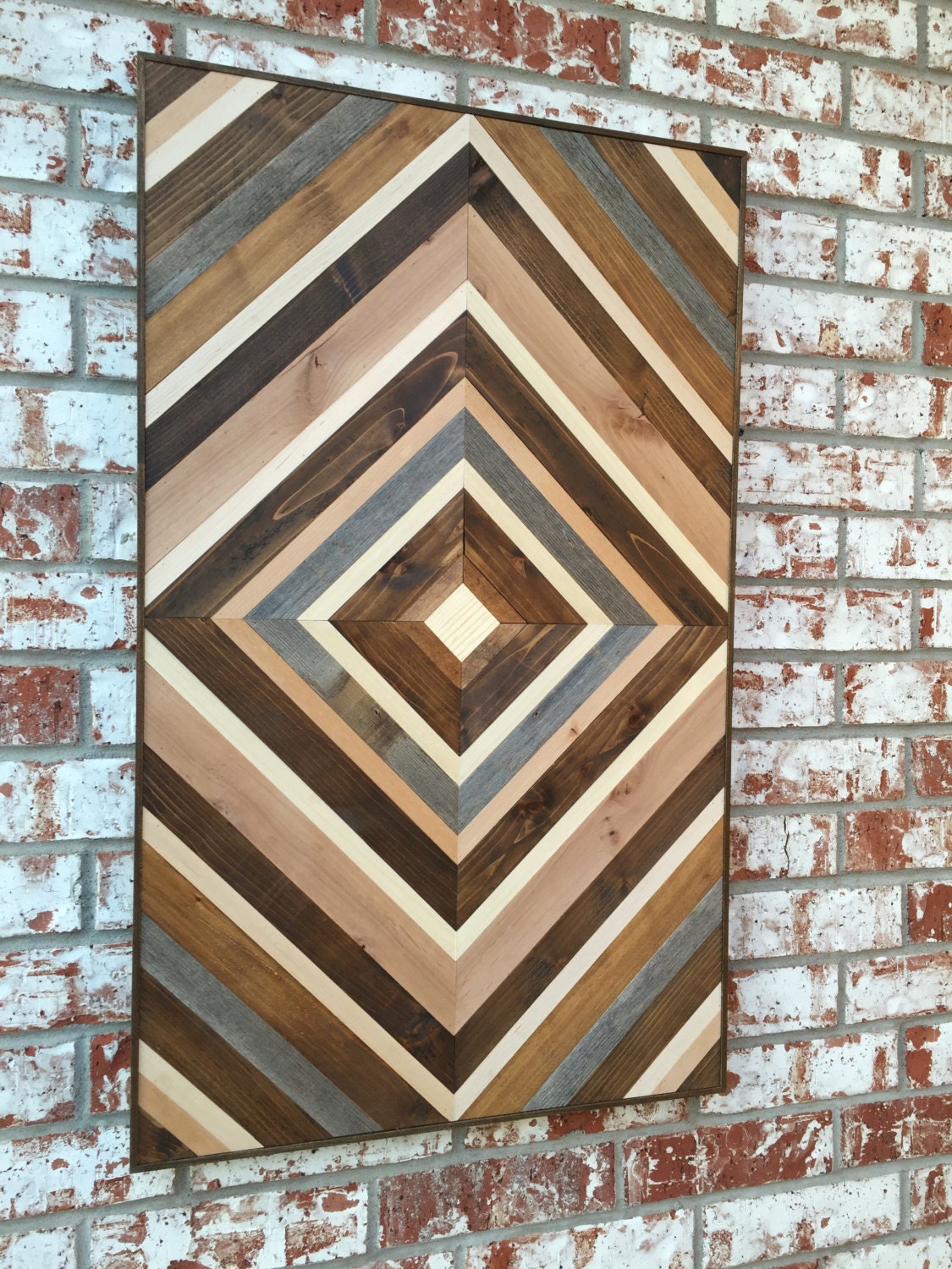 Chevron Wood Wall Art Wood Art Sculpture Reclaimed Wood