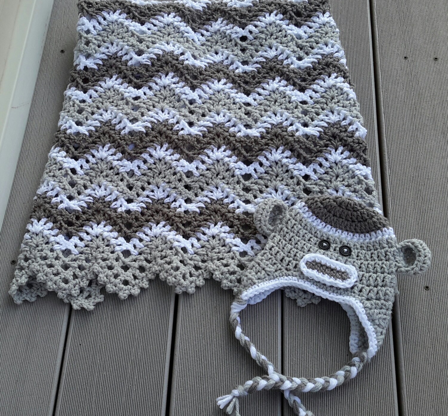 Gray gender neutral ombre blanket unisex by DonnasPinsandNeedles