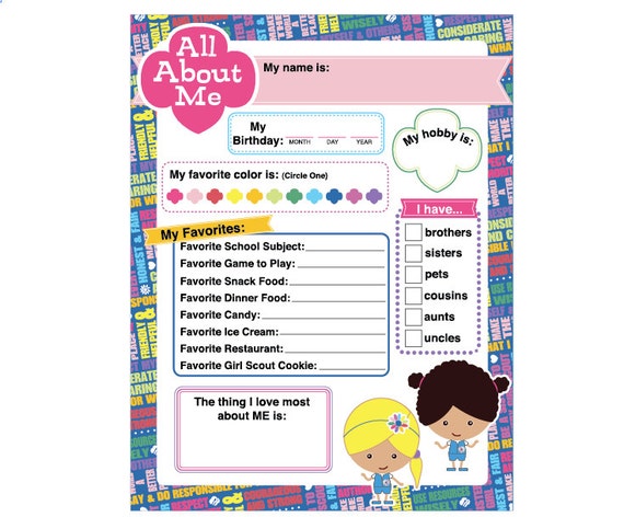 scouts form health girl All Me Instant Girl Scout Activity Printable About Daisy