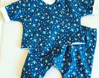 Starry Night, organic cotton jacket and pull-on pants
