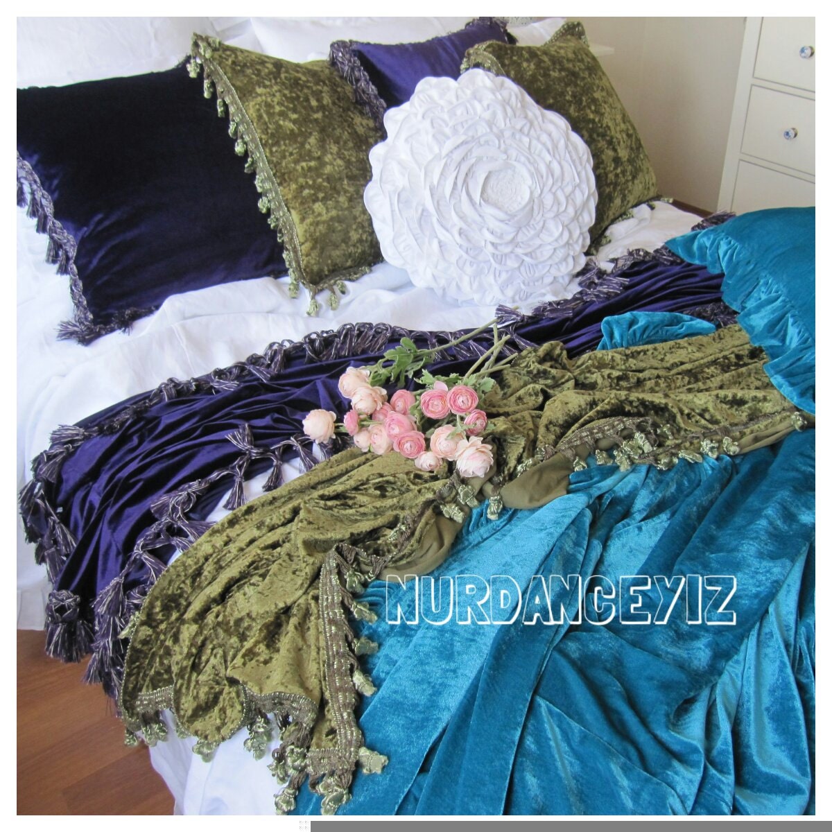 bed scarf shabby chic velvet bedding luxury velvet fringe bed scarf shabby chic velvet bedding luxury velvet fringe