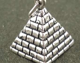 Sterling Silver Pyramid Charm 3D Pendant