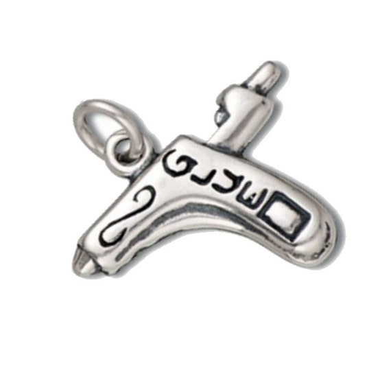 SALE Hot Glue Gun Charm Pendant Sterling Silver 3D Marked 40