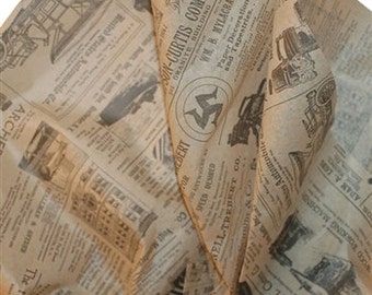 24 sheets Tissue Paper - Kraft Newsprint newspaper -20 x 30 inch 100% recylcled Tissue Paper for Packaging and Gift Wrapping Craft Supplies