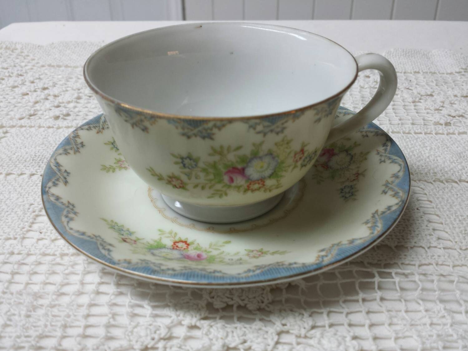 Lovely Delicate Colored Occupied Japan Cup and Saucer