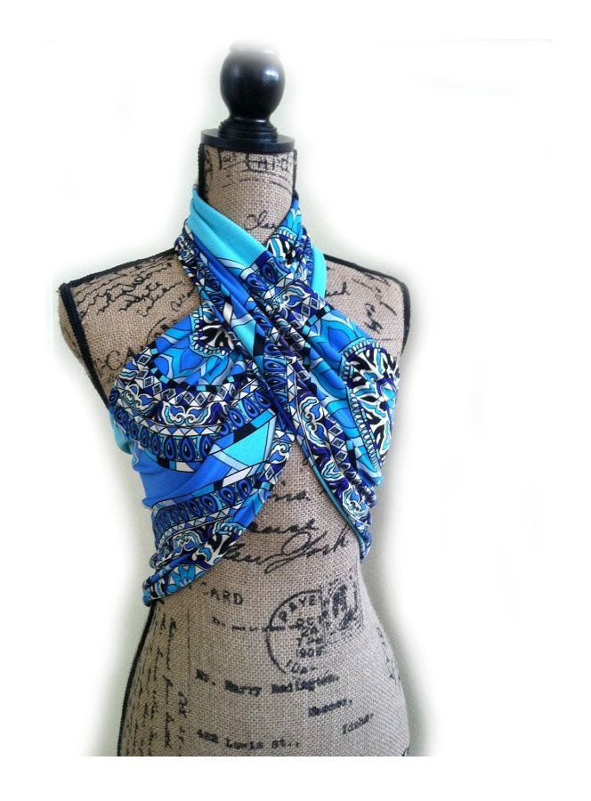 Sexy halter top mandela scarf halter top blue and green