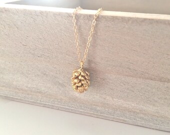 Gold Necklace, Gold Pine Cone Necklace Dainty Gold Necklace Delicate Necklace Birthday Gift Bridesmaid gift, BUZZFEED, Best selling items