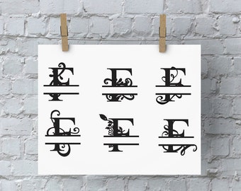 Split Letter Monogram - F - SVG Files for Silhouette - Monogram - Monogram Fonts - Digital Fonts - Cricut Monogram Fonts - Silhouette Files