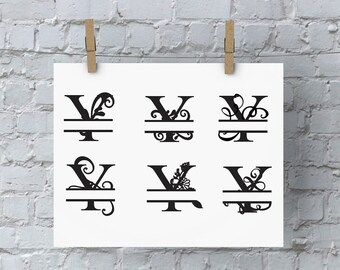 Split Letter Monogram - Y - SVG Files for Silhouette - Monogram - Monogram Fonts - Digital Fonts - Cricut Monogram Fonts - Silhouette Files