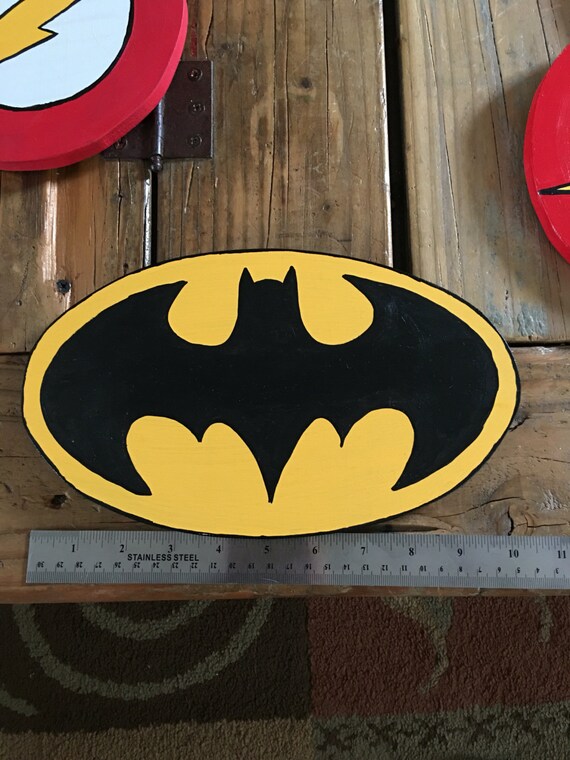 Wooden Batman Wall hanging by LumberandLace on Etsy