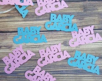 PERSONALIZED Gender Reveal Party Baby Shower Team Pink Team Blue Confetti - Scrapbooking