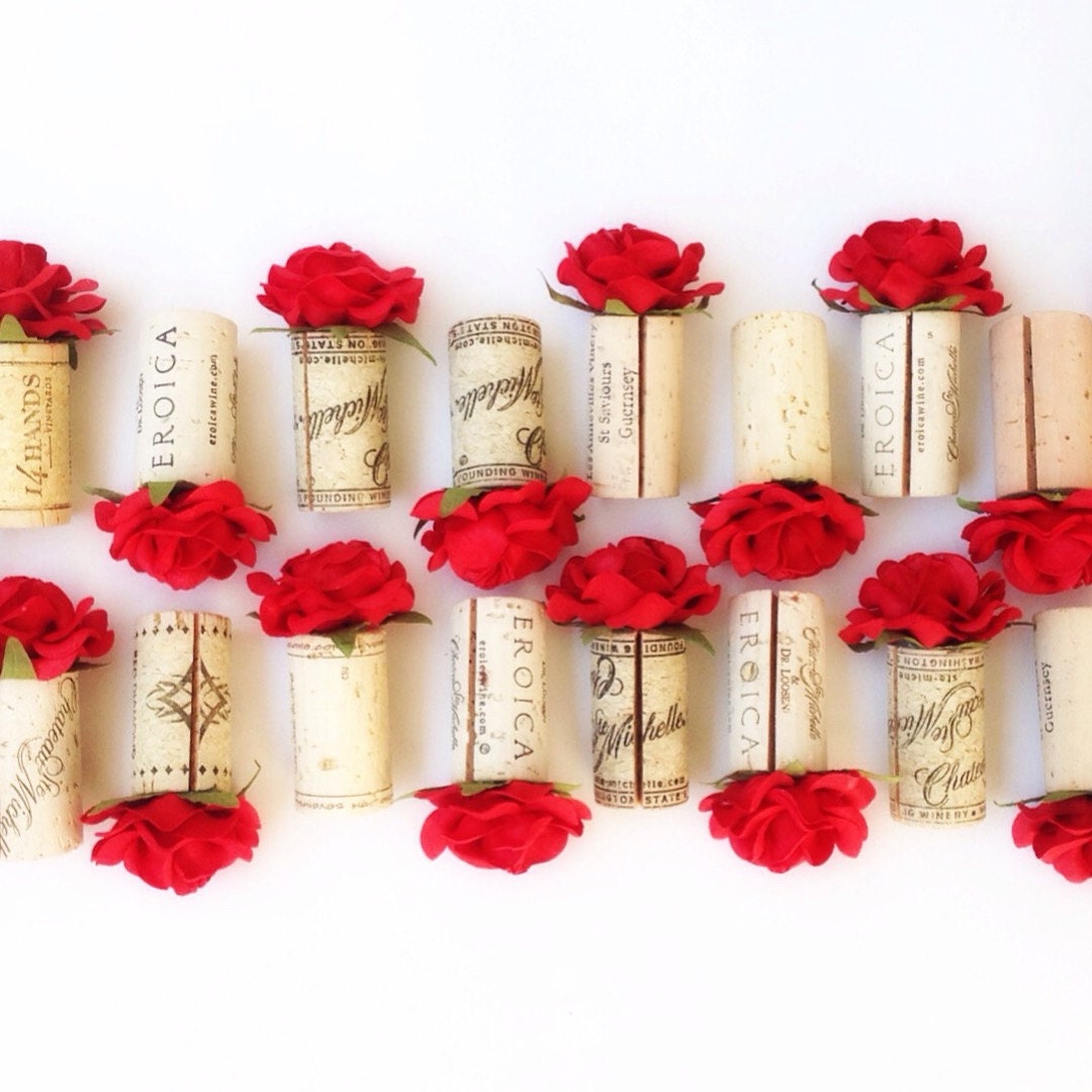 Wine Cork Place Card Holders in Champagne Cream Wedding