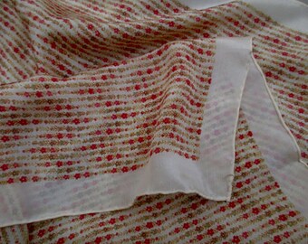 vintage Echo silk scarf-hand rolled, 1970s, floral,made in Japan