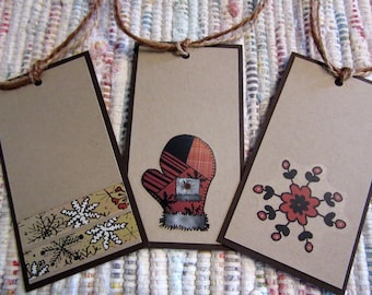 Rustic Christmas Tags Set of 6