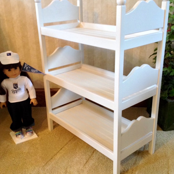 Items similar to American Girl Doll Furniture, doll triple bunk bed on