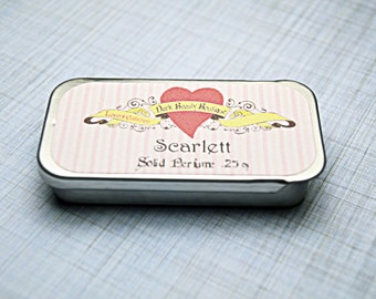 Solid Perfume - Scarlett - Perfume Crème Tin - Bergamot, Rose, Chocolate and Merlot