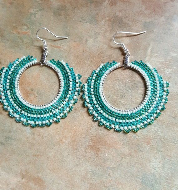 Beautiful Beaded Hoop Earrings