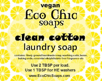 Clean Cotton laundry soap - Natural laundry soap w/Clean Cotton Fragrance - Vegan laundry soap