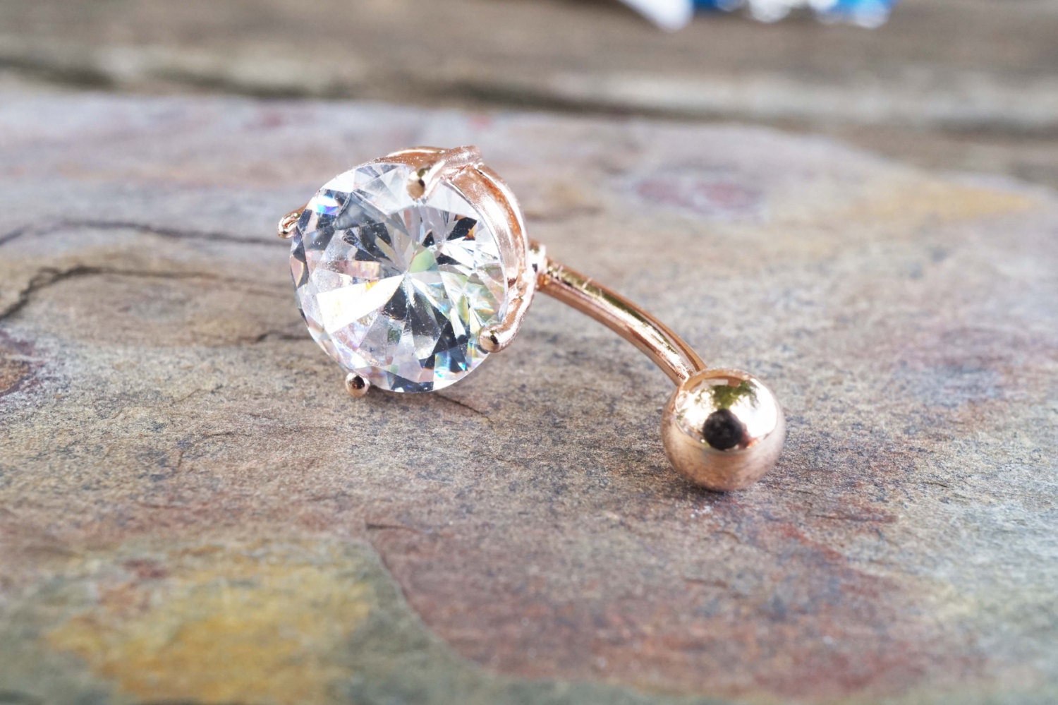 Belly Button Rings Simple Rose Gold Belly Button Jewelry