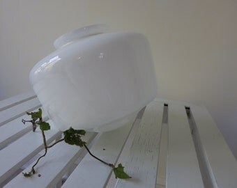 Milk glass, schoolhouse style ceiling light shade