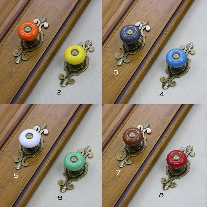 Vintage Antique Bronze Knobs Drawer Knob Dresser Ceramic Knobs