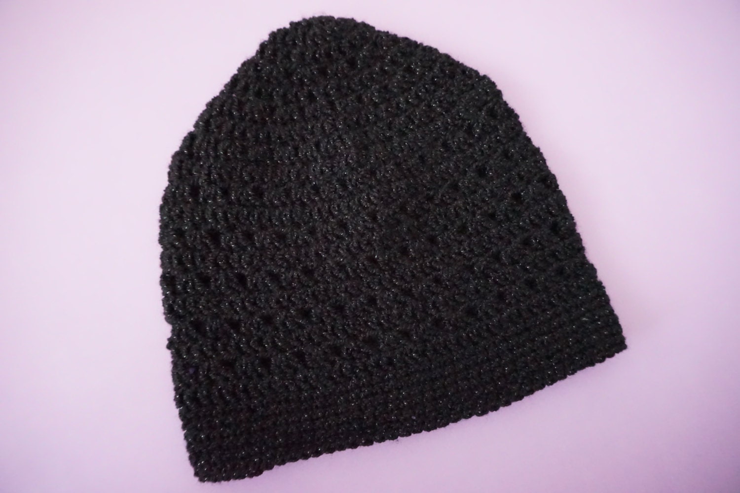 black glitter beanie