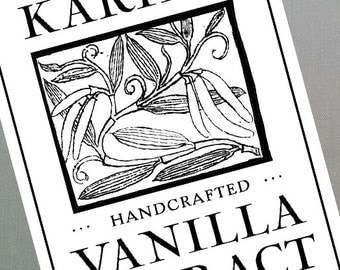 Vanilla Extract Labels or Vanilla Tags, Homemade, Personalized, Set of 18