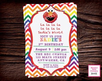 ELMO INVITATION Printable Elmo Birthday Invitation, Elmo Birthday Invite, Customized Elmo Birthday Invitation, Sesame Street, Elmo's World