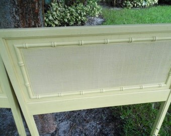 On Hold DO YOU BAMBOO/ Pair Of Solid Wood Faux Bamboo Twin Headboards / Palm Beach Chic / Hollywood Regency