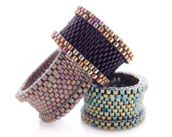 BEADING TUTORIAL, beading pattern, ring tutorial, Barrel ring, beaded ring, statement ring, luxe, OOAK, JeannieRichard