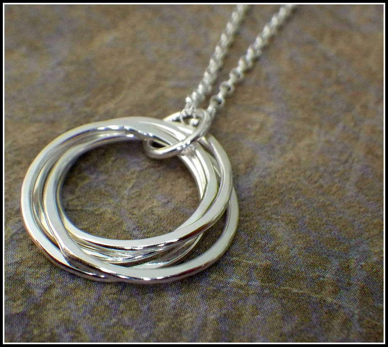 4 Rings Necklace Interlocking Rings 40th Birthday Necklace
