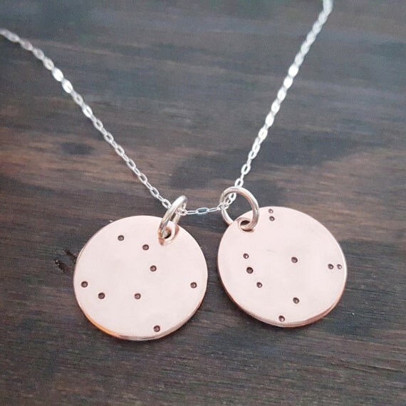 Items similar to Copper and Sterling Silver Constellation Necklace