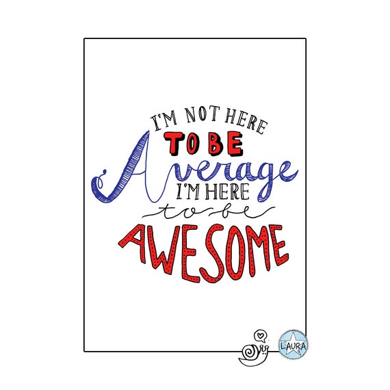 Items similar to Not average | Postcard | by-laura on Etsy