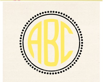 SVG circle monogram frames,small dots frames design clip art, Frames Cut File Design, Frame V-11 DXF, EPS, cameo, silhouette studio