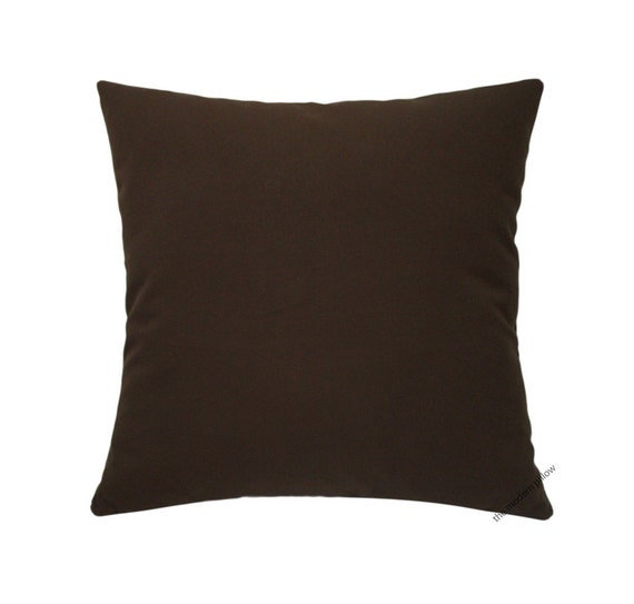 Organic Chocolate Brown Solid Decorative Throw Pillow Cover