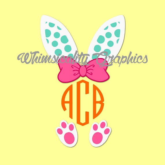 Download Digital File Easter Bunny Ears Patterns Feet Bow or Bow