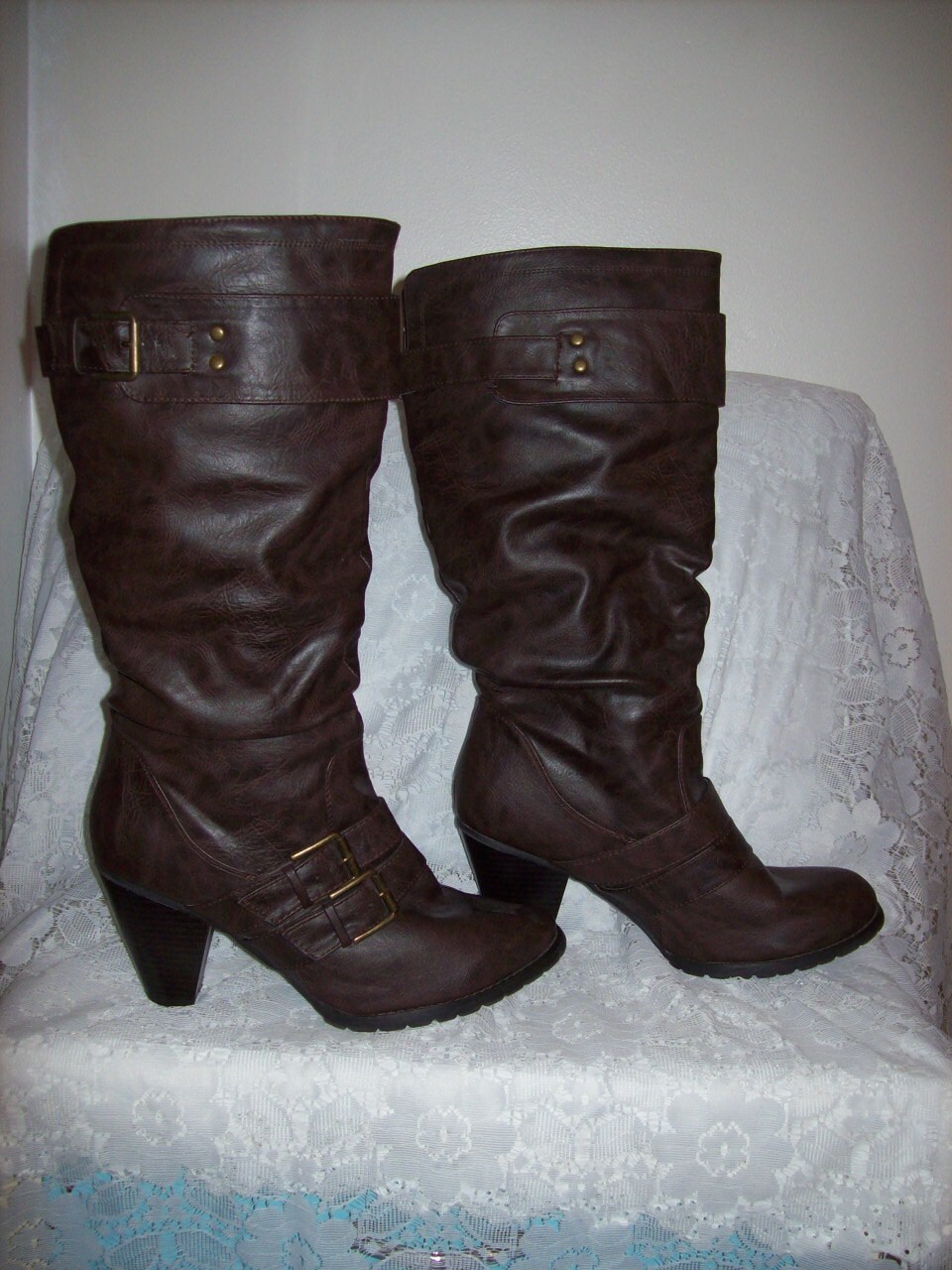 brown knee high boots ladies
