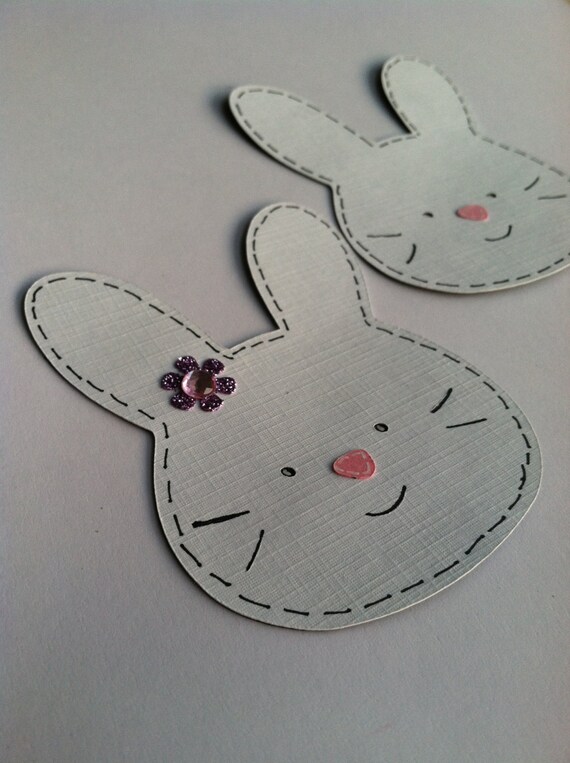 Bunny Duo Die Cut Easter Bunny Die Cut Bunny Die by BigOrangeTabby