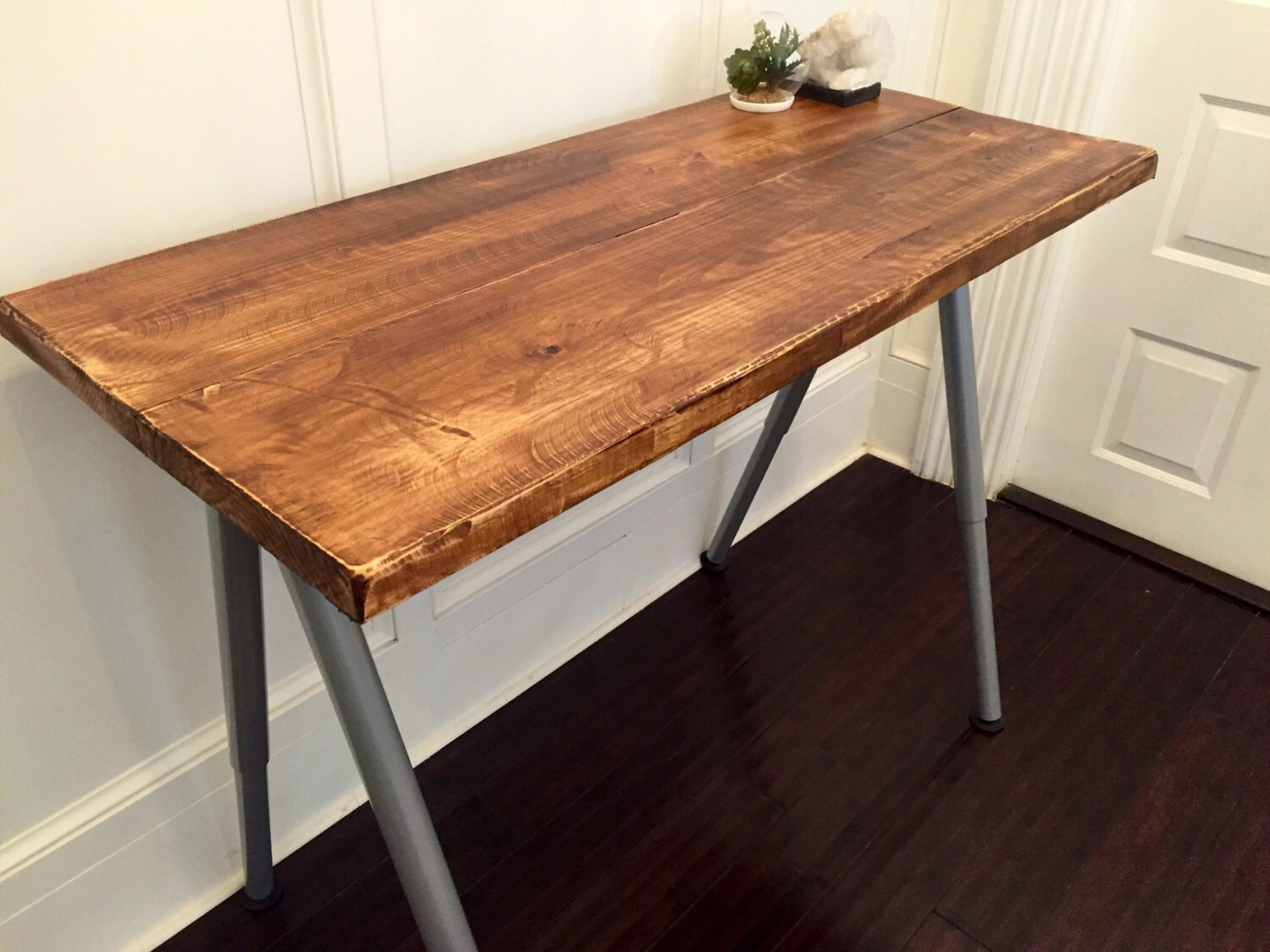 Stand Up /Standing Reclaimed Wood Desk by UmbuzoRustic on Etsy